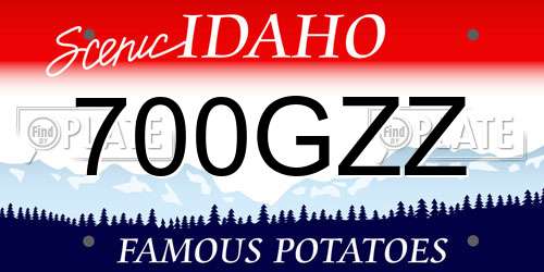 700GZZ Idaho License Plate