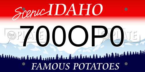 700OP0 Idaho License Plate