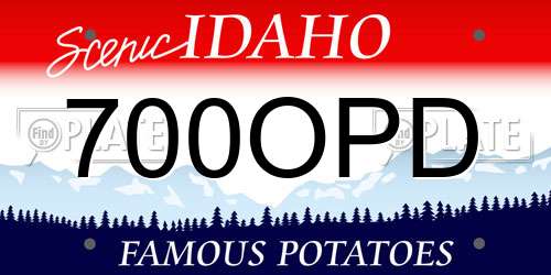 700OPD Idaho License Plate