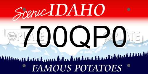 700QP0 Idaho License Plate