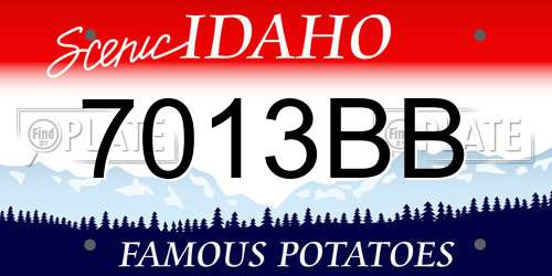 7013BB Idaho License Plate