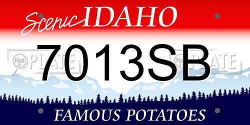 7013SB Idaho License Plate