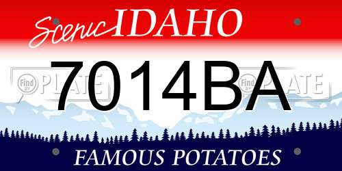 7014BA Idaho License Plate