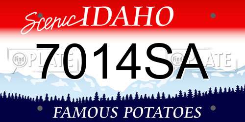 7014SA Idaho License Plate