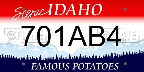 701AB4 Idaho License Plate