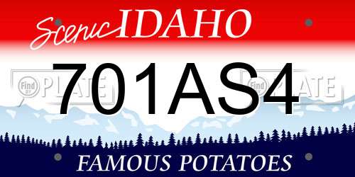701AS4 Idaho License Plate