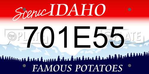 701E55 Idaho License Plate
