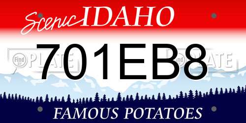 701EB8 Idaho License Plate