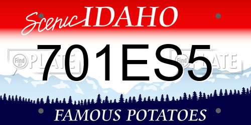 701ES5 Idaho License Plate