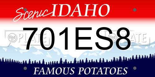 701ES8 Idaho License Plate