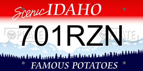 701RZN Idaho License Plate
