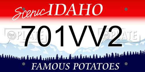 701VV2 Idaho License Plate