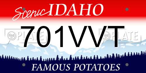 701VVT Idaho License Plate