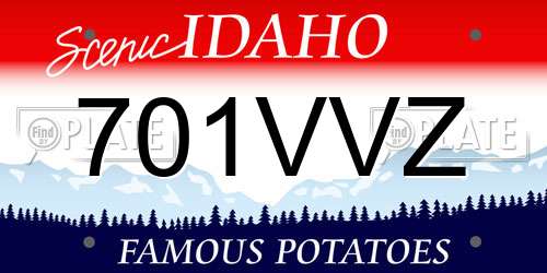 701VVZ Idaho License Plate