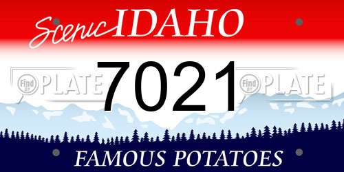 7021 Idaho License Plate