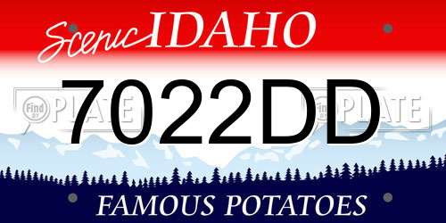 7022DD Idaho License Plate