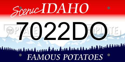 7022DO Idaho License Plate