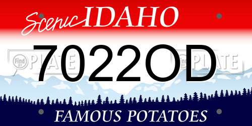 7022OD Idaho License Plate