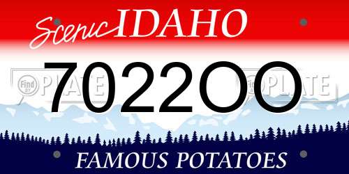 7022OO Idaho License Plate