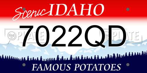 7022QD Idaho License Plate