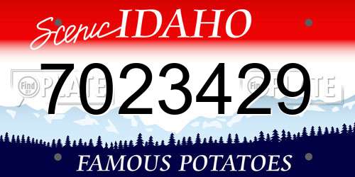 7023429 Idaho License Plate