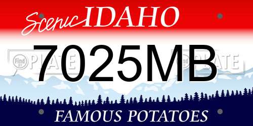 7025MB Idaho License Plate