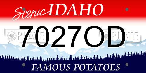 7027OD Idaho License Plate