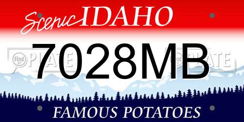 7028MB Idaho License Plate
