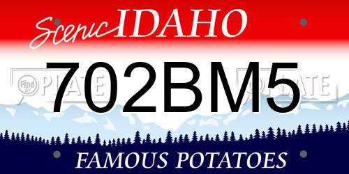 702BM5 Idaho License Plate