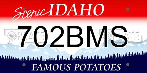 702BMS Idaho License Plate