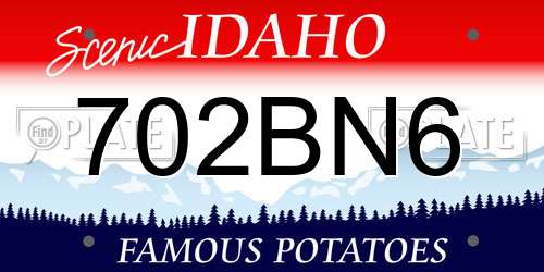702BN6 Idaho License Plate