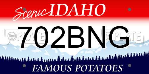702BNG Idaho License Plate