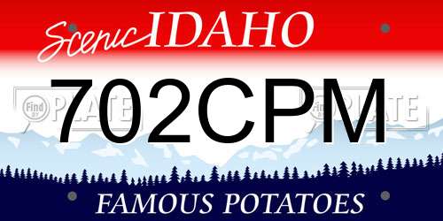 702CPM Idaho License Plate