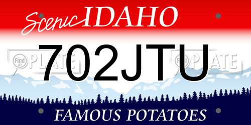 702JTU Idaho License Plate