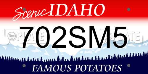 702SM5 Idaho License Plate