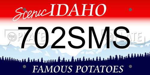 702SMS Idaho License Plate