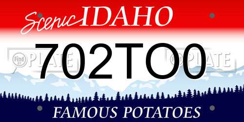 702TO0 Idaho License Plate