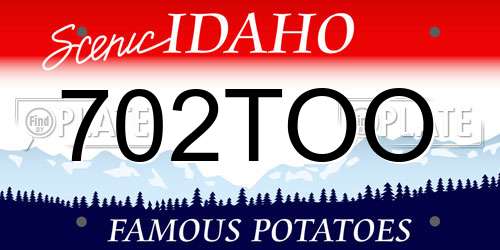 702TOO Idaho License Plate