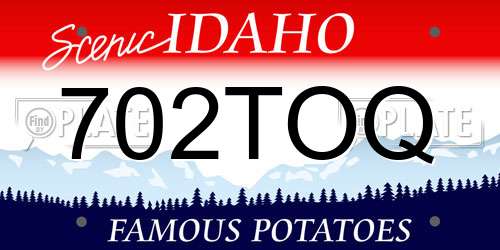 702TOQ Idaho License Plate
