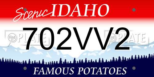 702VV2 Idaho License Plate