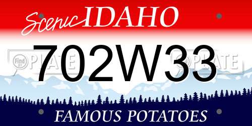 702W33 Idaho License Plate