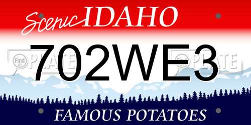 702WE3 Idaho License Plate