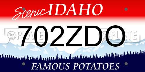 702ZDO Idaho License Plate
