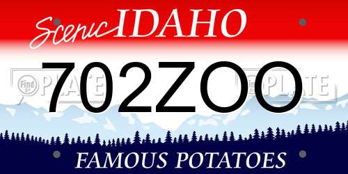 702ZOO Idaho License Plate