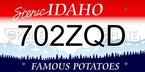 702ZQD Idaho License Plate