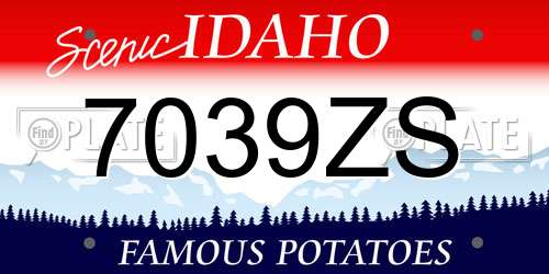 7039ZS Idaho License Plate