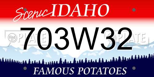 703W32 Idaho License Plate