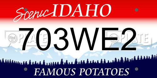 703WE2 Idaho License Plate