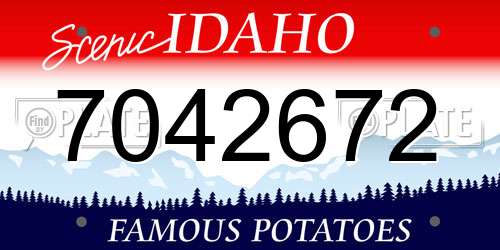 7042672 Idaho License Plate