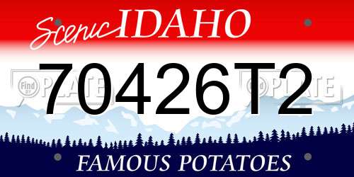 70426T2 Idaho License Plate
